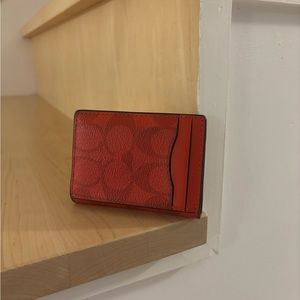 Coach Men money clip wallet red